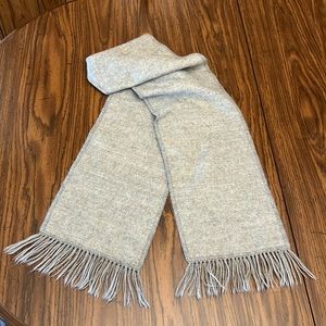 💯 Baby Alpaca Light Gray Fringe Scarf